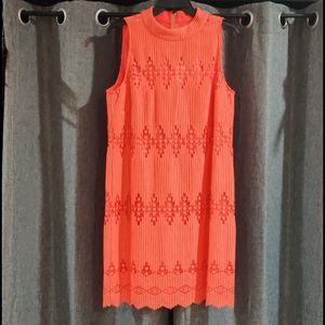 Alex Marie Sleeveless Coral Lace Cocktail Dress